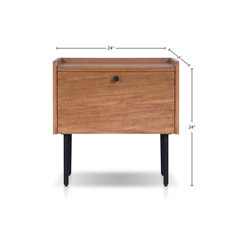 Origins by Alpine Kyra Nightstand in Chestnut
