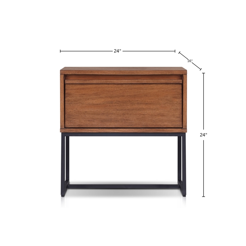 Origins by Alpine Levi Nightstand in Brown