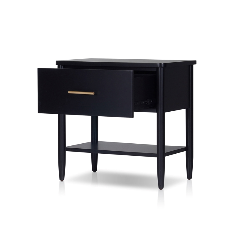 Origins by Alpine Paola Nightstand in Black