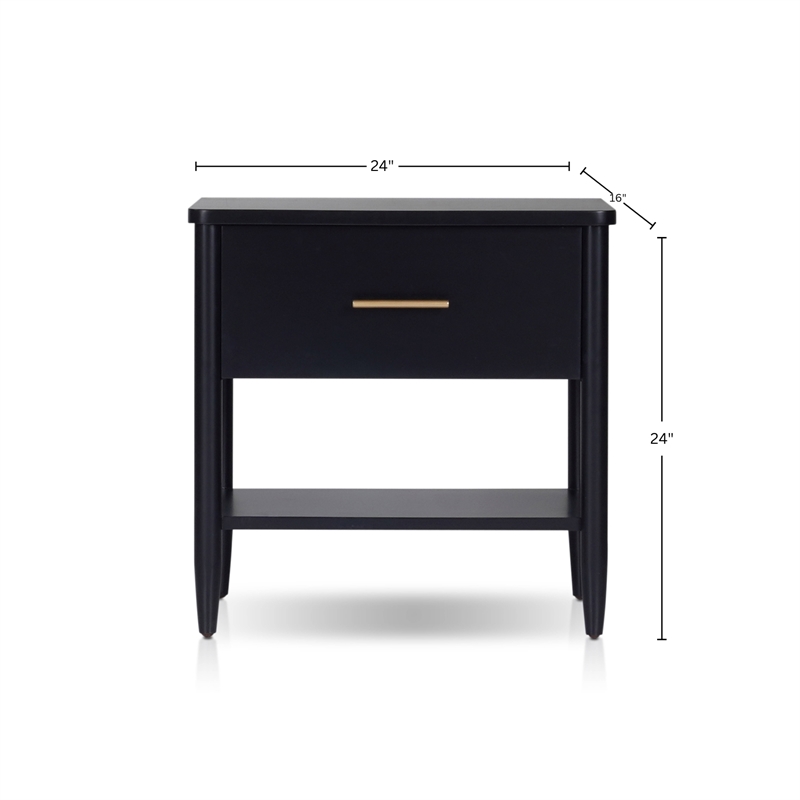 Origins by Alpine Paola Nightstand in Black