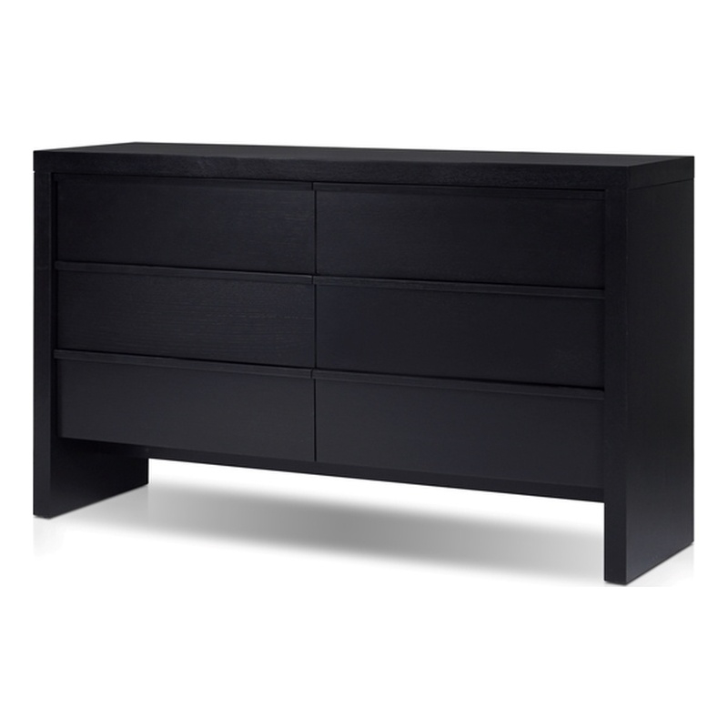 Origins by Alpine Flo Wood 6 Drawer Dresser - Black