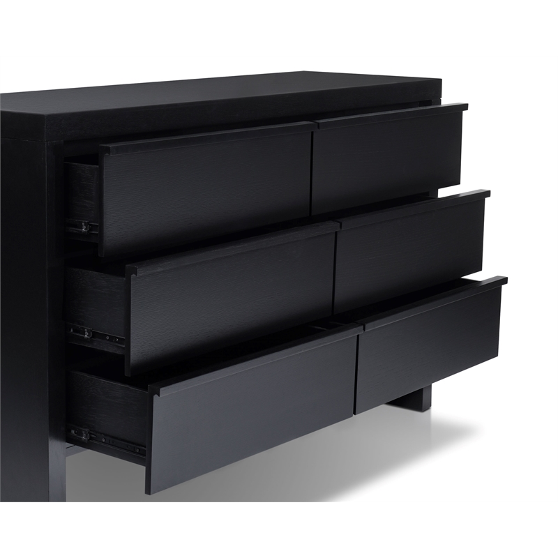 Origins by Alpine Flo Wood 6 Drawer Dresser - Black