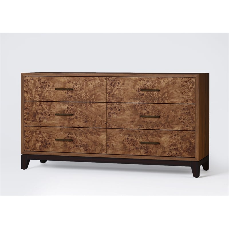 Origins by Alpine Owen Wood 6 Drawer Dresser - Walnut Brown