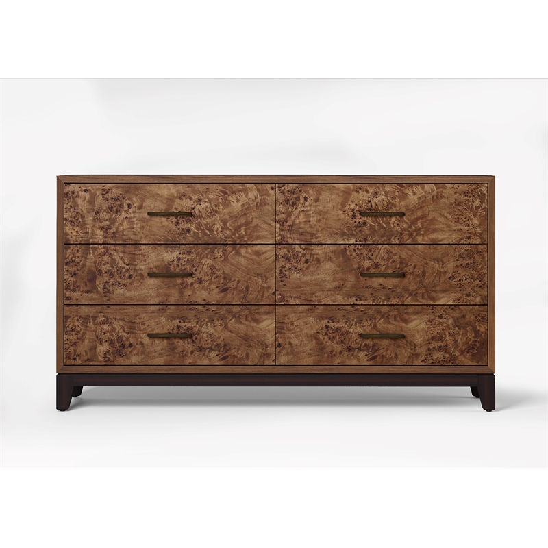 Origins by Alpine Owen Wood 6 Drawer Dresser - Walnut Brown