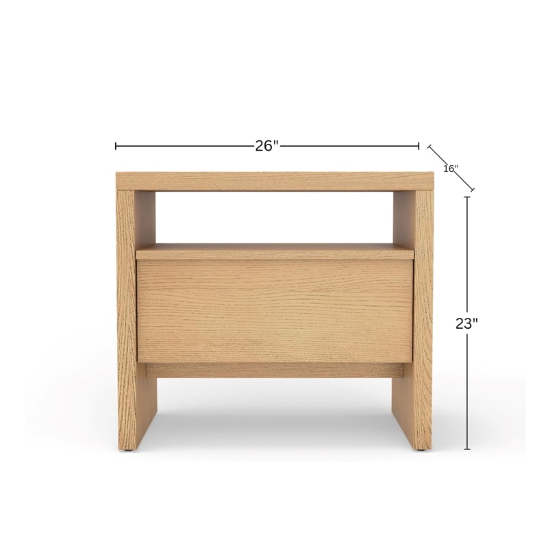 Origins by Alpine Flo 1 Drawer Nightstand - Natural