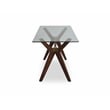 Unique Furniture Acacia Wood and Glass Top Home Office Desk in Walnut Stained