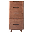 5-Drawer Contemporary Wood Dresser in Walnut