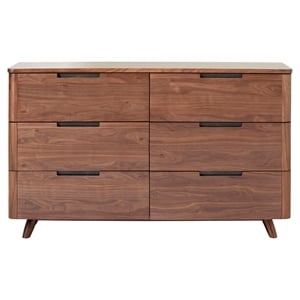 6-drawer American Wood Double Dresser in Brown
