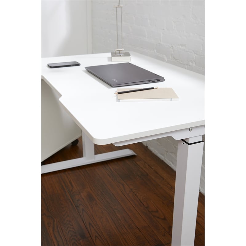 Unique Furniture Electric Height Adjustable Standing Desk in White