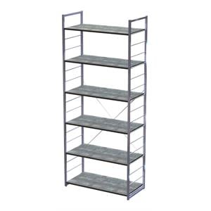 Unique Furniture Wood and Steel Adjustable Bookcase in Brown