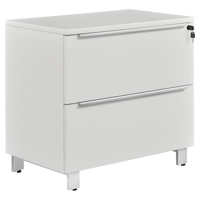 K120 Lateral File Cabinet with 2 Drawers in White