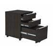 K126 Mobile Pedestal with 3 Drawers in Espresso