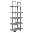 Contemporary Open Bookcase with 5 Shelves in Gray