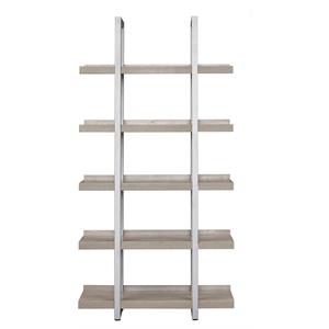 Contemporary Open Bookcase with 5 Shelves in Gray