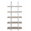 Contemporary Open Bookcase with 5 Shelves in Gray