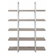 Contemporary Open Bookcase with 5 Shelves in Gray