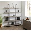 Contemporary Open Bookcase with 5 Shelves in Gray