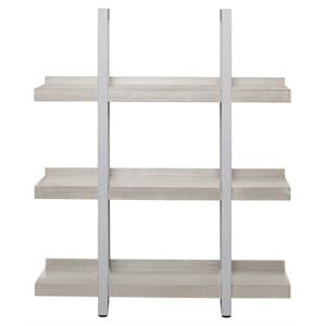 Contemporary Wood Open Bookcase in Gray