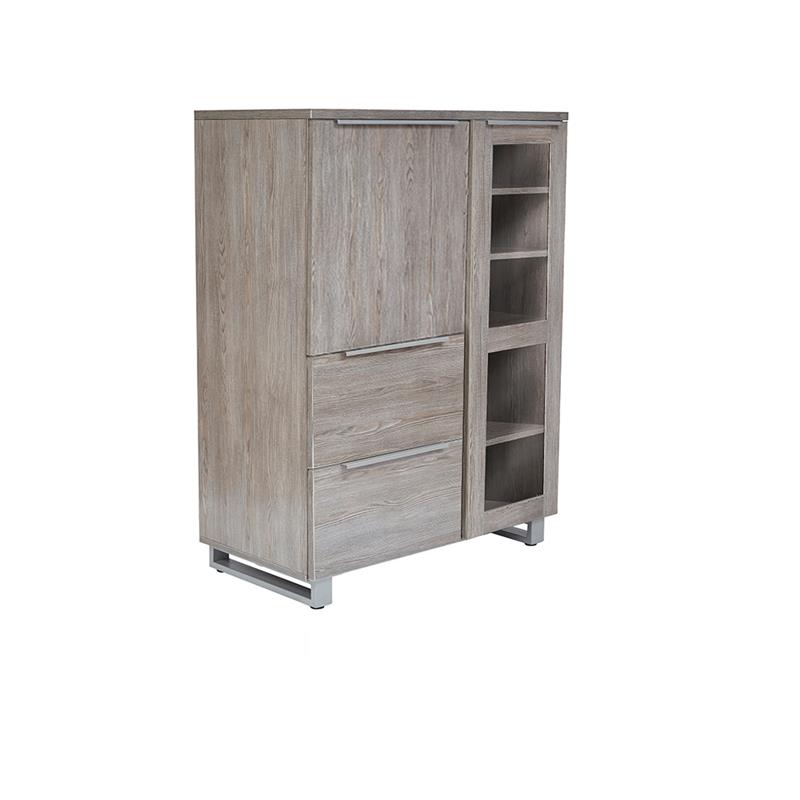 Contemporary Highboard With Doors in Gray
