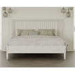 Mid-Century Modern Headboard Platform King Bed - White