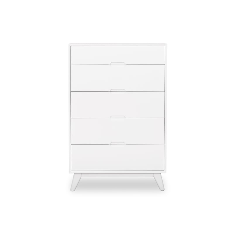 Mid-Century Modern High Chest - White