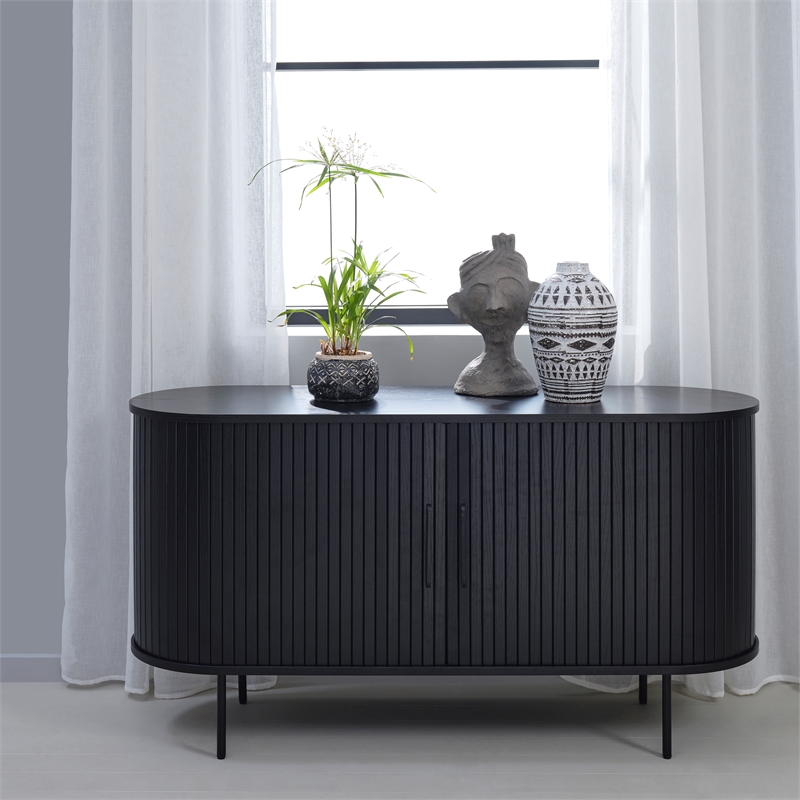 Unique Furniture Engineered Wood Rounded Sliding Door 55