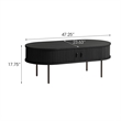 Unique Furniture Engineered Wood Rounded Sliding Door Coffee Table in Black Oak