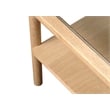 Modern Glass Top Coffee Table with Shelf - Natural Oak