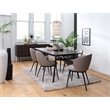 Modern Extendable Metal-Leg Dining Table - Espresso Oak