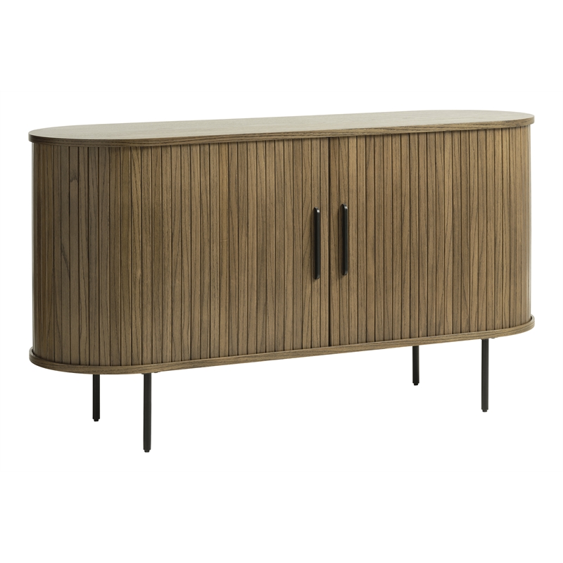 Unique Furniture Modern 2-Door Slideboad in Smoked Oak