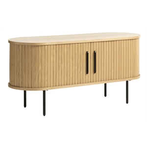 Unique Furniture Modern Sliding Door TV Lowboard in Natural Oak