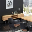 Modern Scandinavian Wavy Edge 3-Section TV Lowboard -  Wild Oak