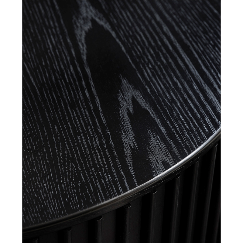 Unique Furniture Contemporary Hidden Storage Coffee Table with Black Oak