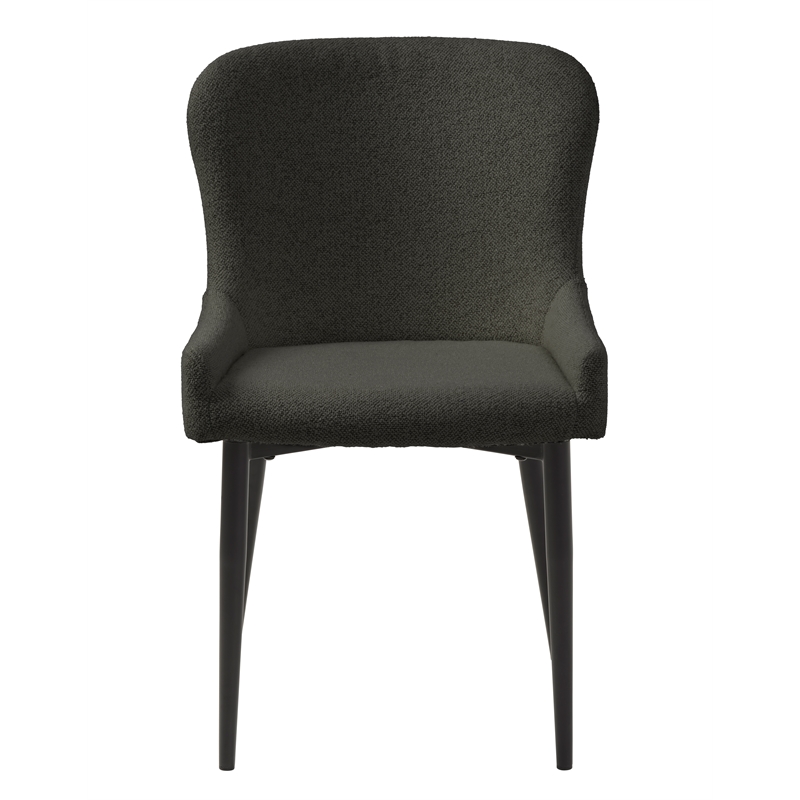 Unique Furniture Chenille Fabric Upholstered Dining Chair - Dark Gray (Set of 2)