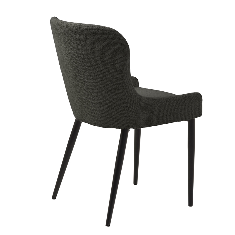 Unique Furniture Chenille Fabric Upholstered Dining Chair - Dark Gray (Set of 2)