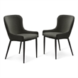 Unique Furniture Chenille Fabric Upholstered Dining Chair - Dark Gray (Set of 2)
