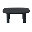 Unique Furniture Wood Veneer Round Edges Square Coffee Table in Black Oak