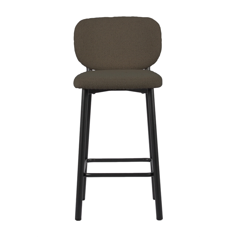 26.38''H Contemporary Steel Counter Stool in Chestnut 2 Pieces