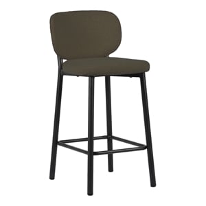 26.38''H Contemporary Steel Counter Stool in Chestnut 2 Pieces
