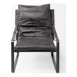 MercanaHornet II Black Leather Body Metal Frame Accent Chair