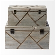Mercana Furniture Niobe Set of Two Gray Wooden Nesting Boxes