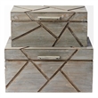 Mercana Furniture Niobe Set of Two Gray Wooden Nesting Boxes