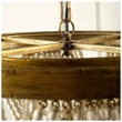 Mercana Pendra 26x23 Gold Metal White washed Wooden Bead Three Bulb Chandelier