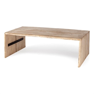 Mercana San Andreas II 48x25 Rectangula Brown Solid Wood Top & Base Coffee Table