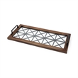 Mercana Ellingson Rectangular Black Metal Glass Bottom Tray