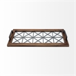 Mercana Ellingson Rectangular Black Metal Glass Bottom Tray