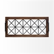 Mercana Ellingson Rectangular Black Metal Glass Bottom Tray