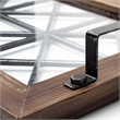 Mercana Ellingson Rectangular Black Metal Glass Bottom Tray