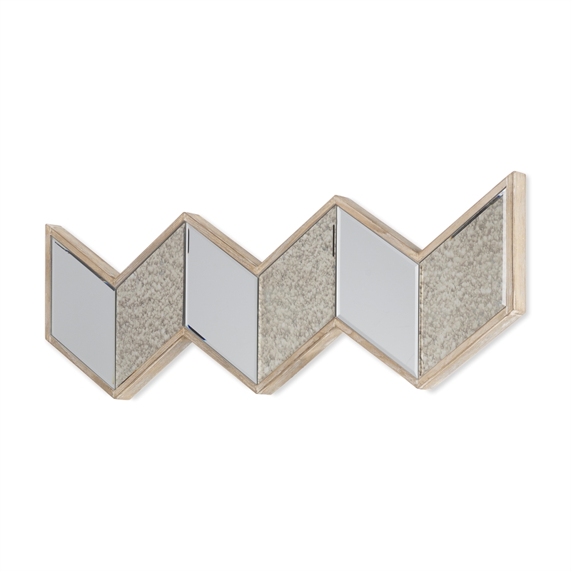 Mercana Cheveronna 36x12 Chevron Brown Wood Frame Mirror