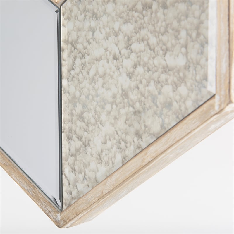 Mercana Cheveronna 36x12 Chevron Brown Wood Frame Mirror